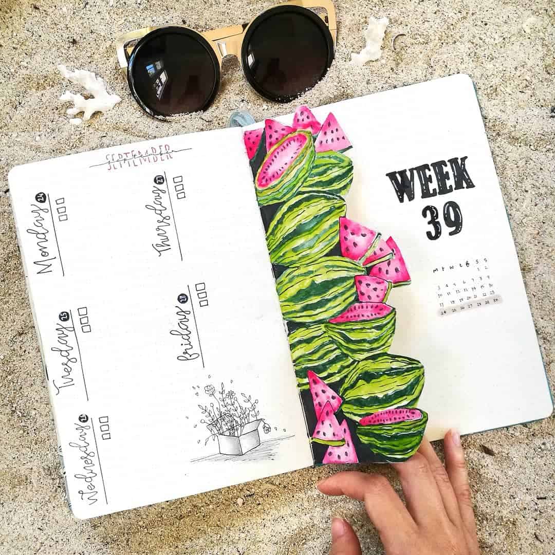 55 Stunning Watermelon Bullet Journal Ideas My Inner Creative 0097