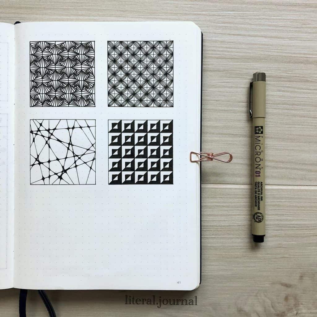 50+ Zendoodle Patterned bullet journal themes | My Inner Creative