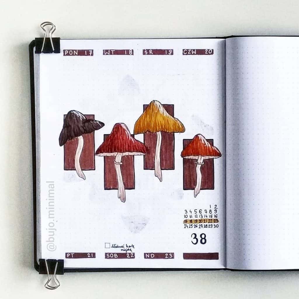 Mushroom bullet journal theme