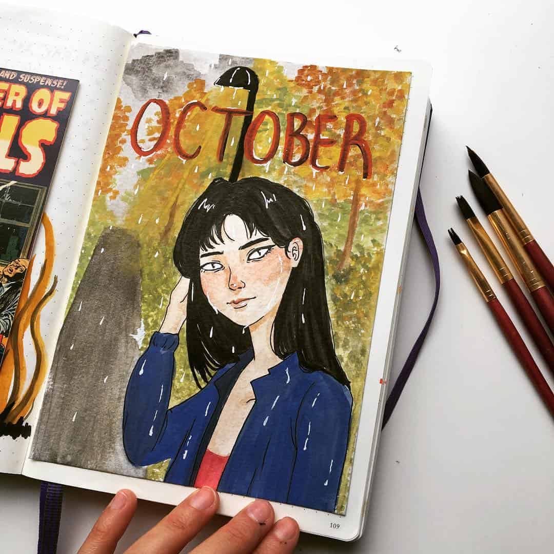 33 Awesome October bullet journal cover spreads