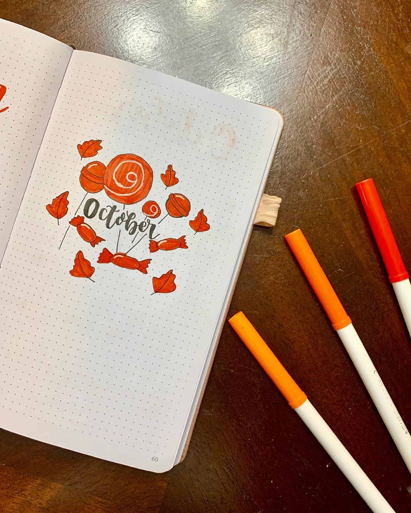 33 Awesome October bullet journal cover spreads
