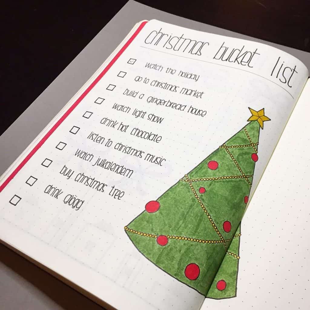 Christmas themed bullet journal ideas