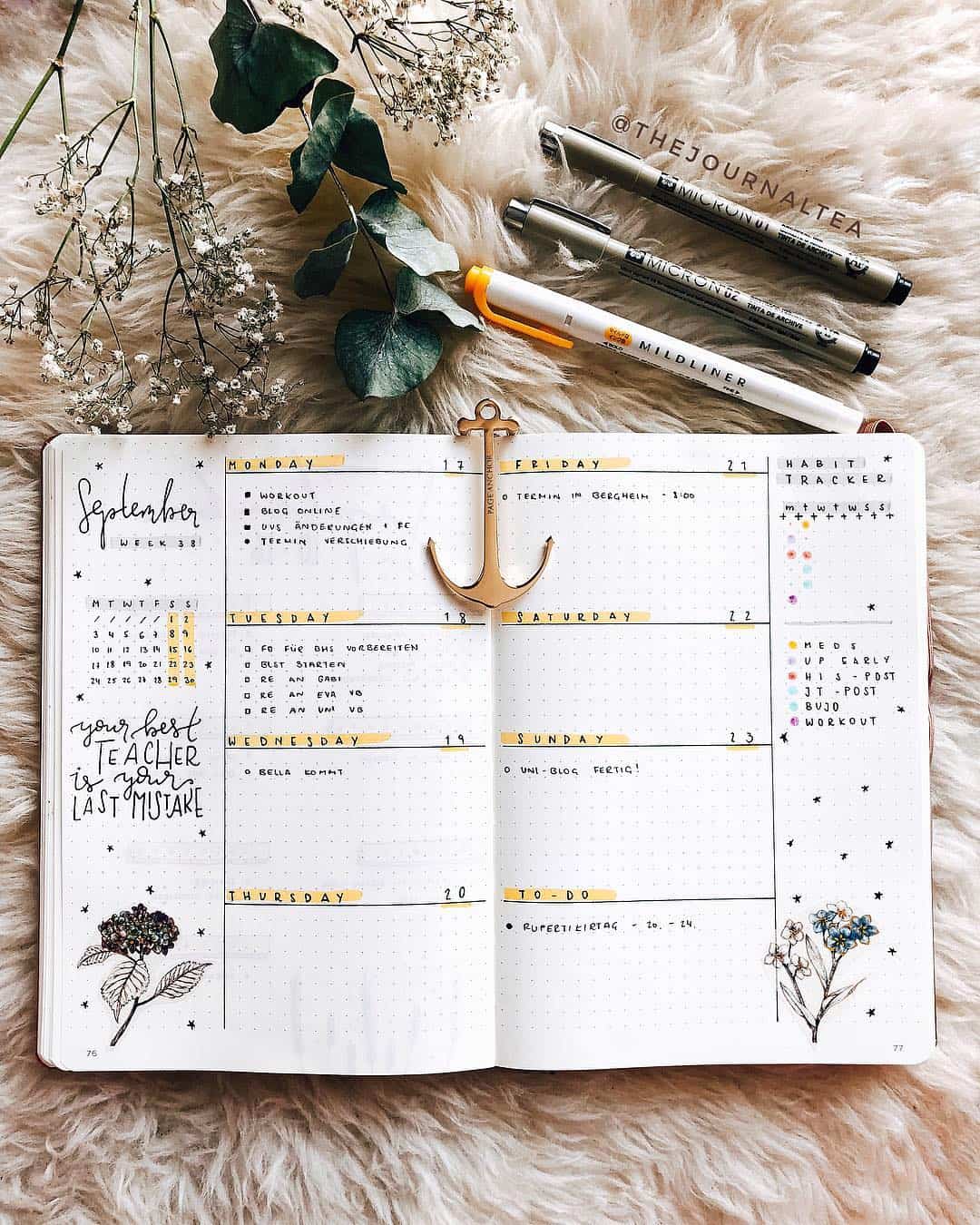 Simple easy and uncluttered spread the ideas for Bullet journaling ...