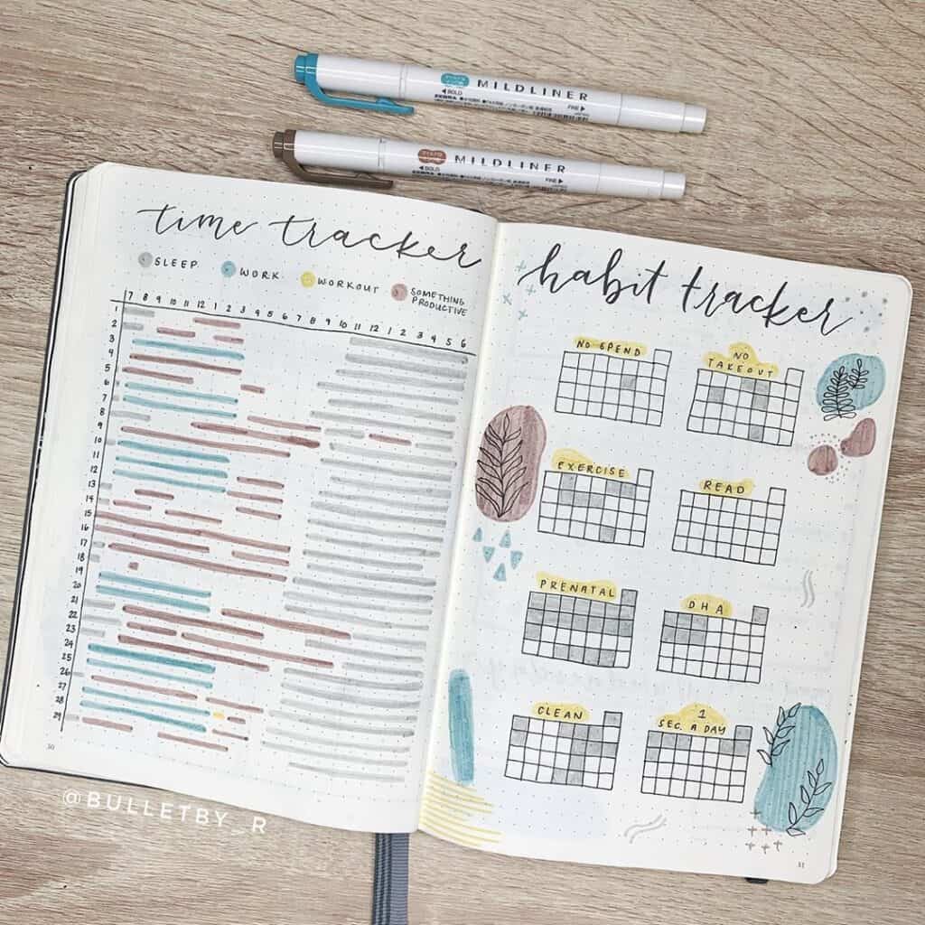 35+ Time Tracker Bullet journal layouts to change your thinking about ...