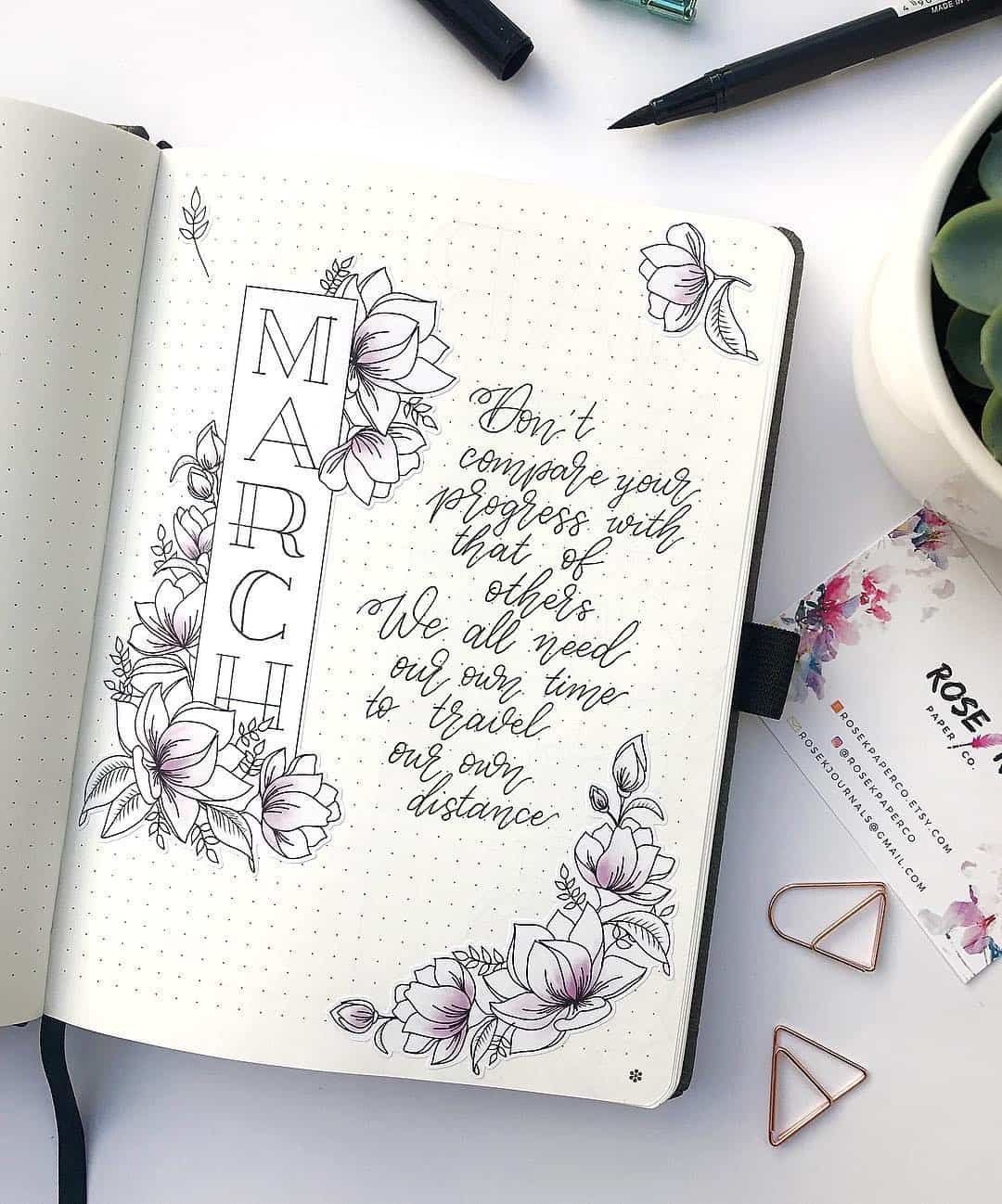 March Bullet Journal Monthly Cover | My Inner Creative