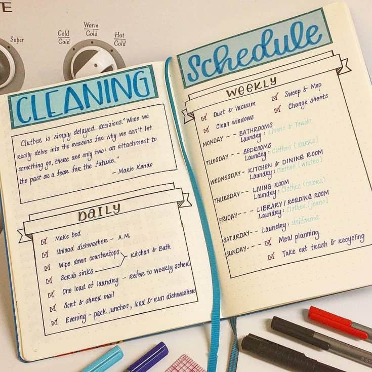 41 Super Clever Spring Cleaning Bullet Journal Spreads | My Inner Creative