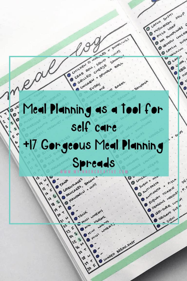 Meal Planning in your Journal as Self Care (+17 awesome examples)