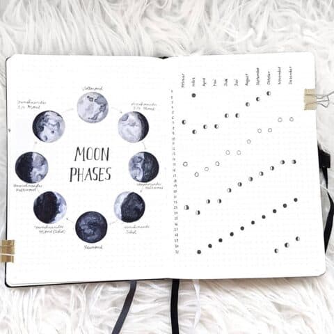 25+ Stellar Moon Phase Spreads for your bullet journal | My Inner Creative