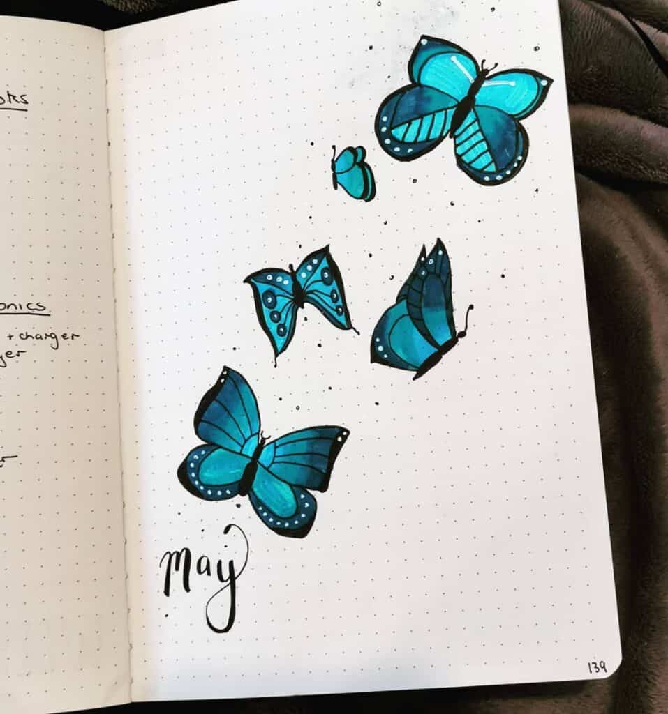 57+ Amazing Butterfly Bullet Journal Spreads | My Inner Creative