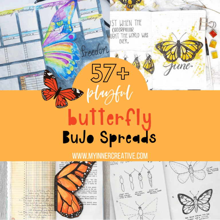 57+ Amazing Butterfly Bullet Journal Spreads