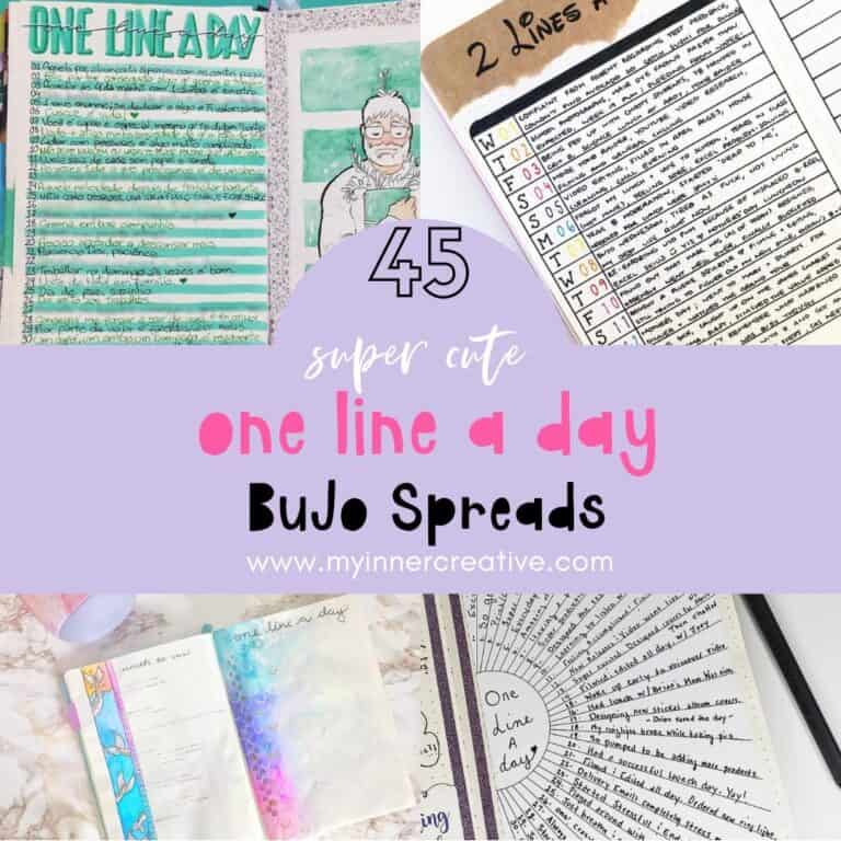 45 different styles to create “One Line a Day” in your Bullet Journal