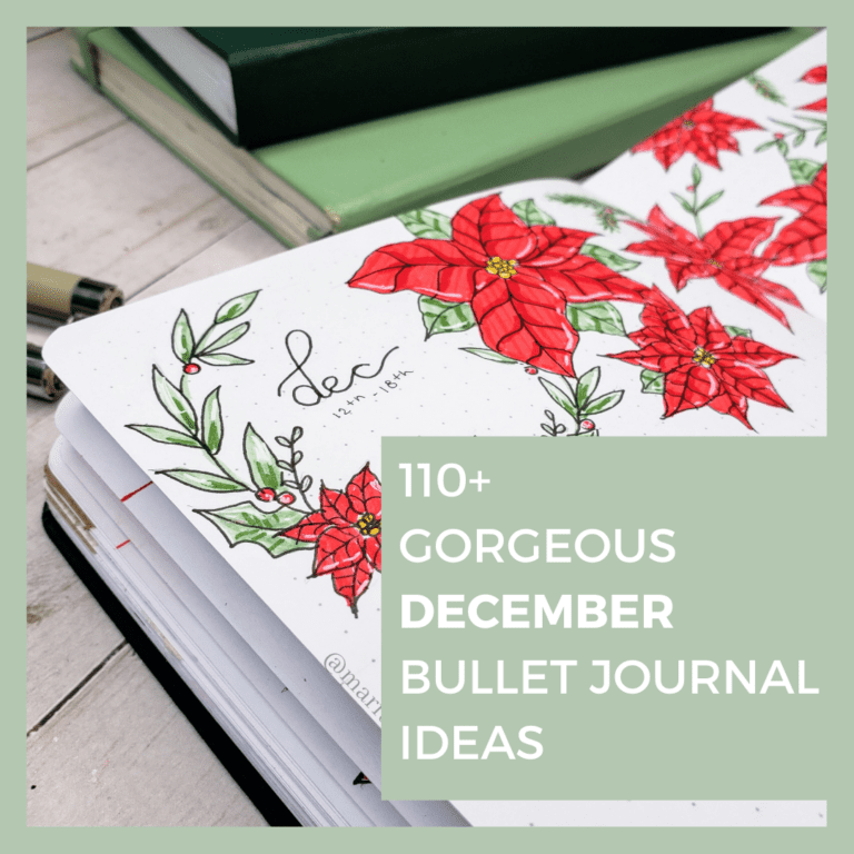 110+ Stunning December Inspired Bullet Journal Spreads + December Plan with me Video!