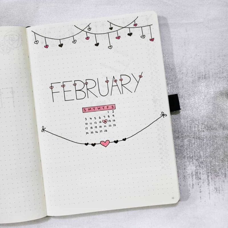 80+ Stunning Valentines Day Themes and Layouts for your Bullet Journal